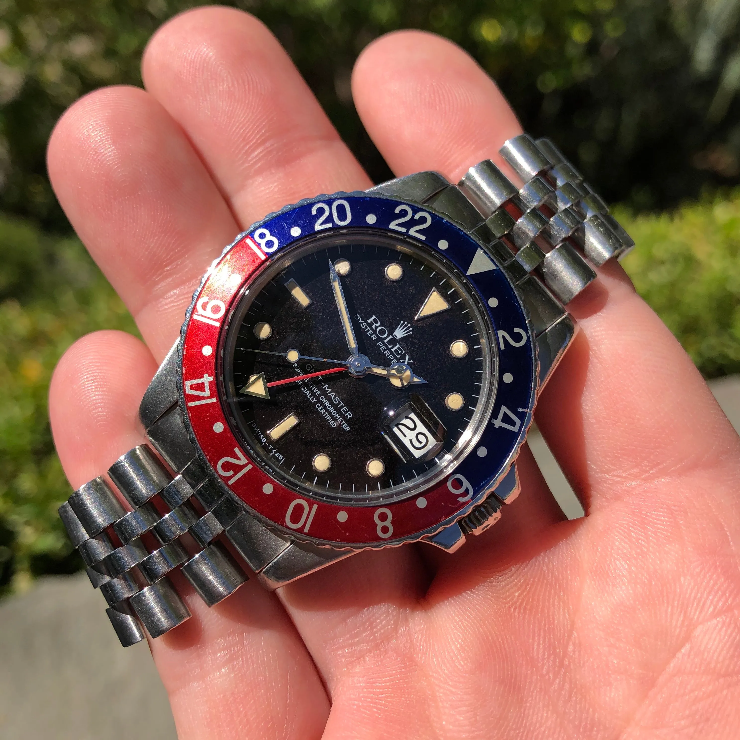 1984 Rolex GMT MASTER 16750 Pepsi Jubilee Bracelet Wristwatch