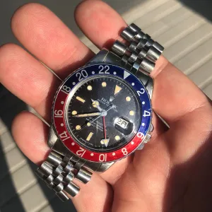 1984 Rolex GMT MASTER 16750 Pepsi Jubilee Bracelet Wristwatch