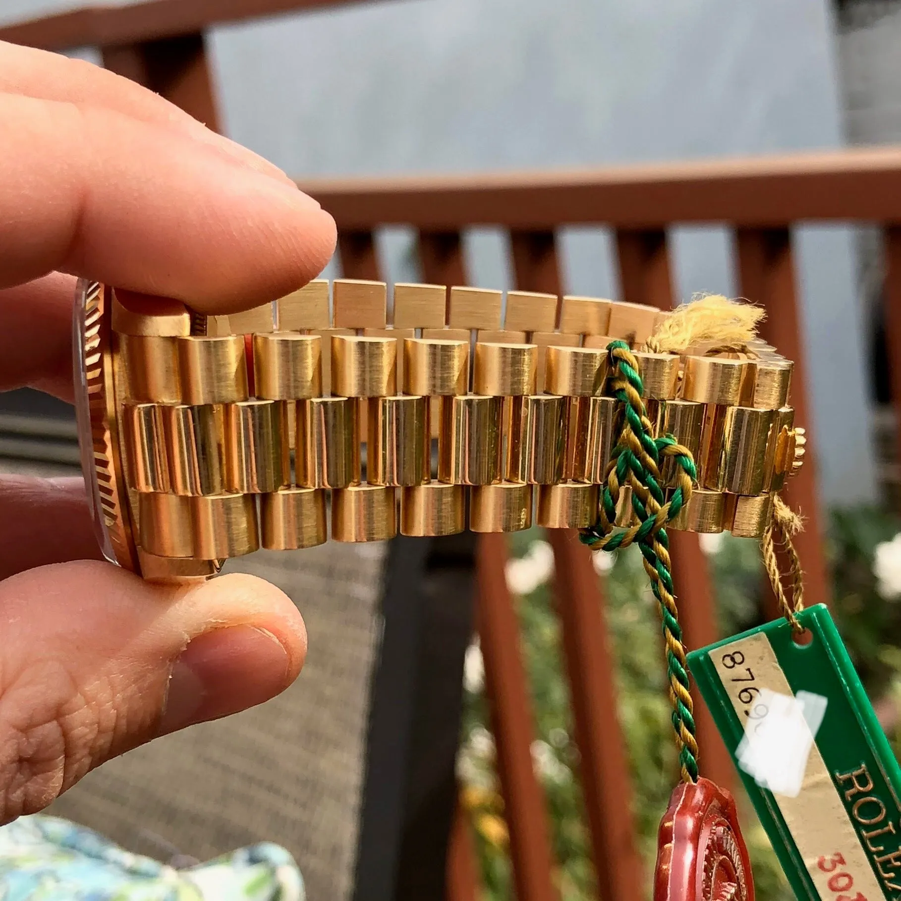 1984 Rolex President 18038 Day Date 18K Yellow Gold Black Roman Box and Tags