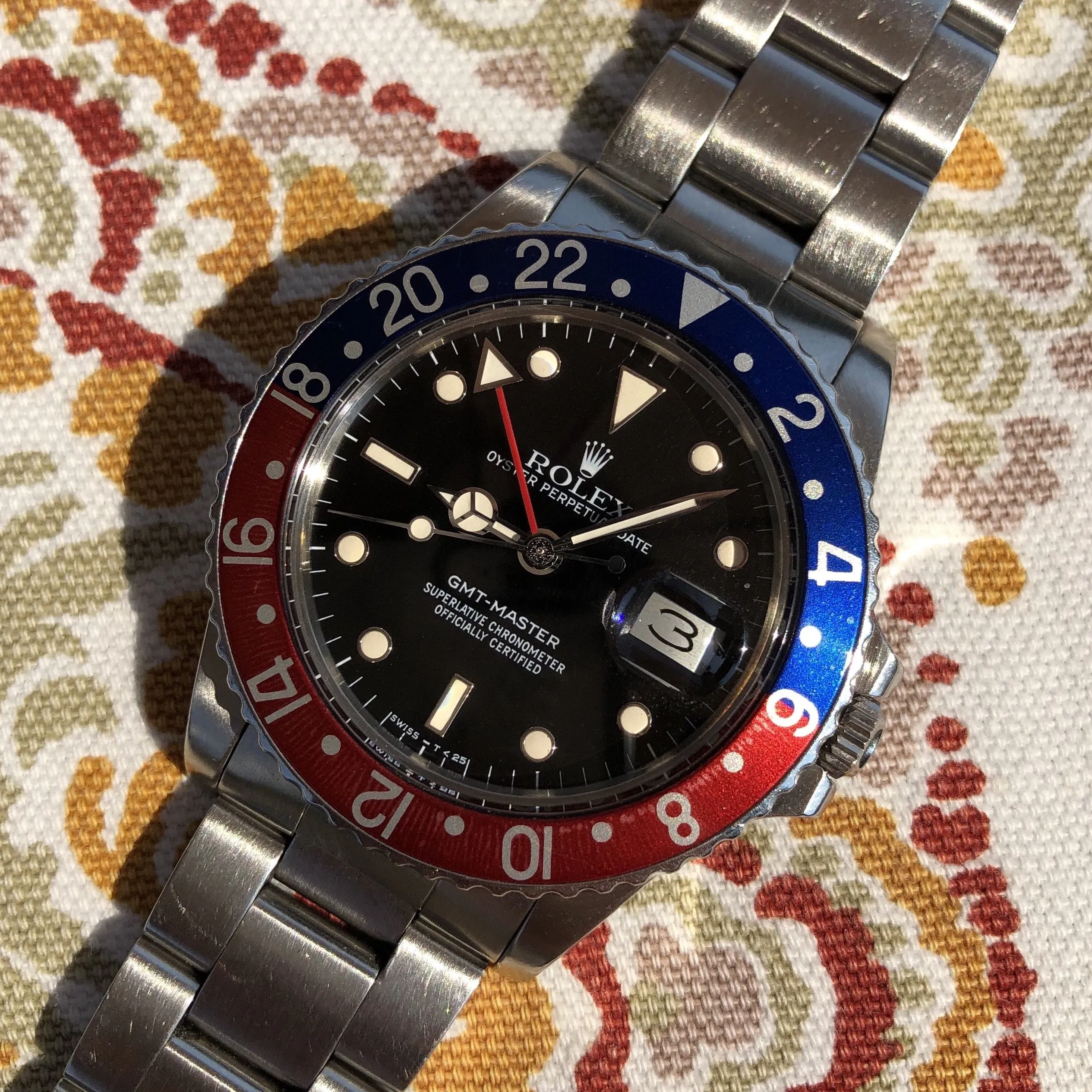 1984 Vintage Rolex GMT MASTER 16750 Pepsi US AIR FORCE Wristwatch