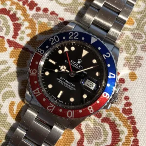 1984 Vintage Rolex GMT MASTER 16750 Pepsi US AIR FORCE Wristwatch