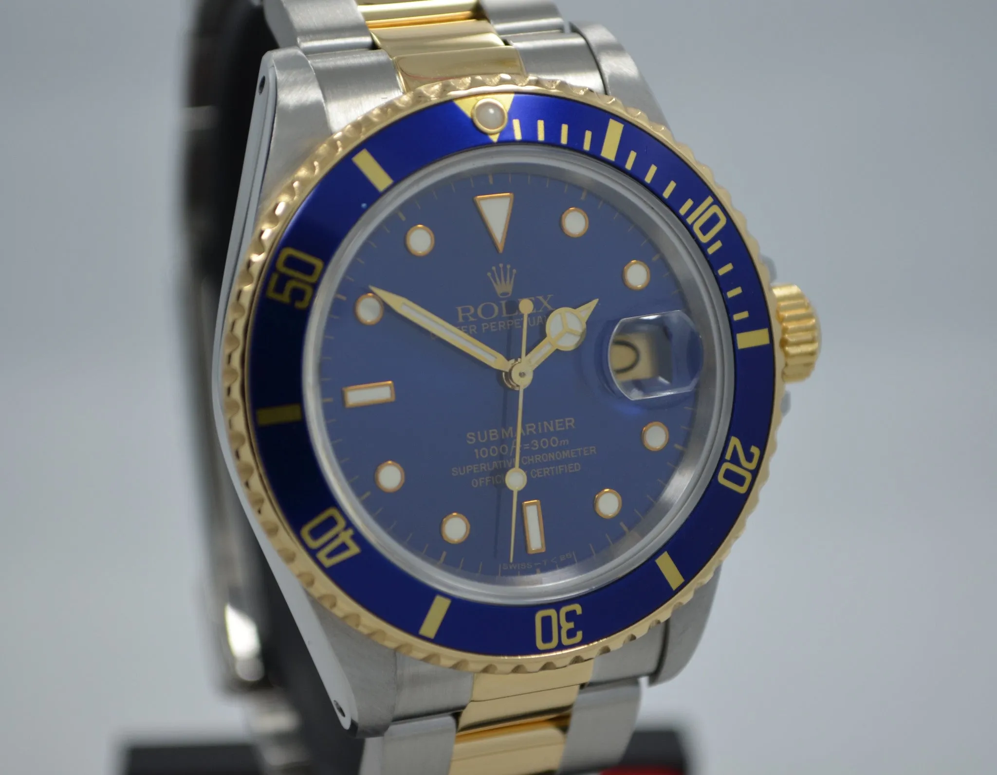 1984 Vintage Rolex Submariner 16803 Two Tone Blue Steel 18K Gold Wristwatch