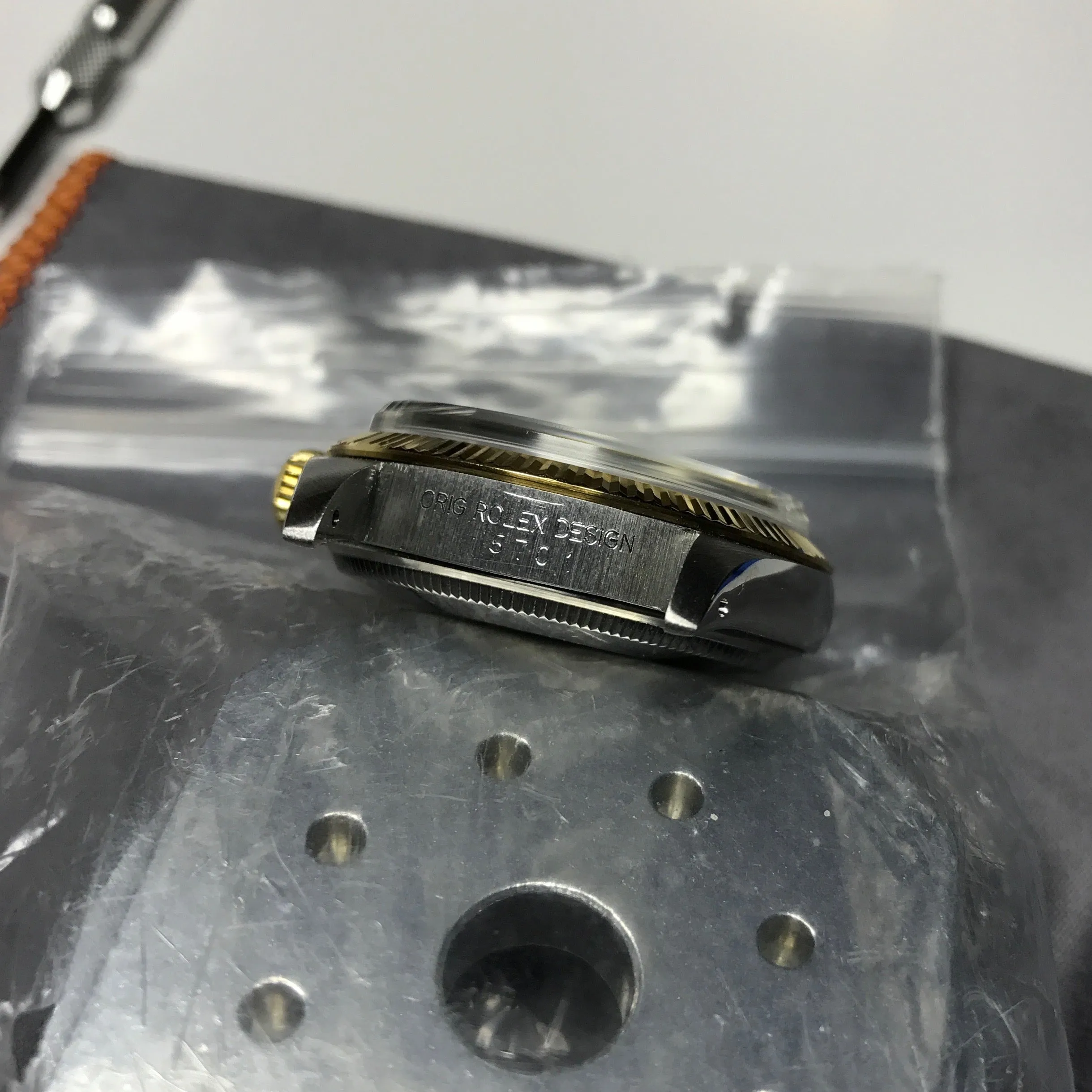 1985 Rolex Air King Date 5701 Two Tone Steel Gold Black Caliber 1570 Automatic Wristwatch