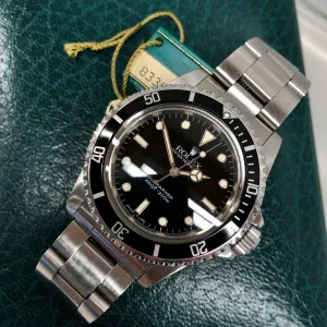 1985 Rolex Submariner 5513 No Date Steel Oyster Wristwatch with Box and Tag