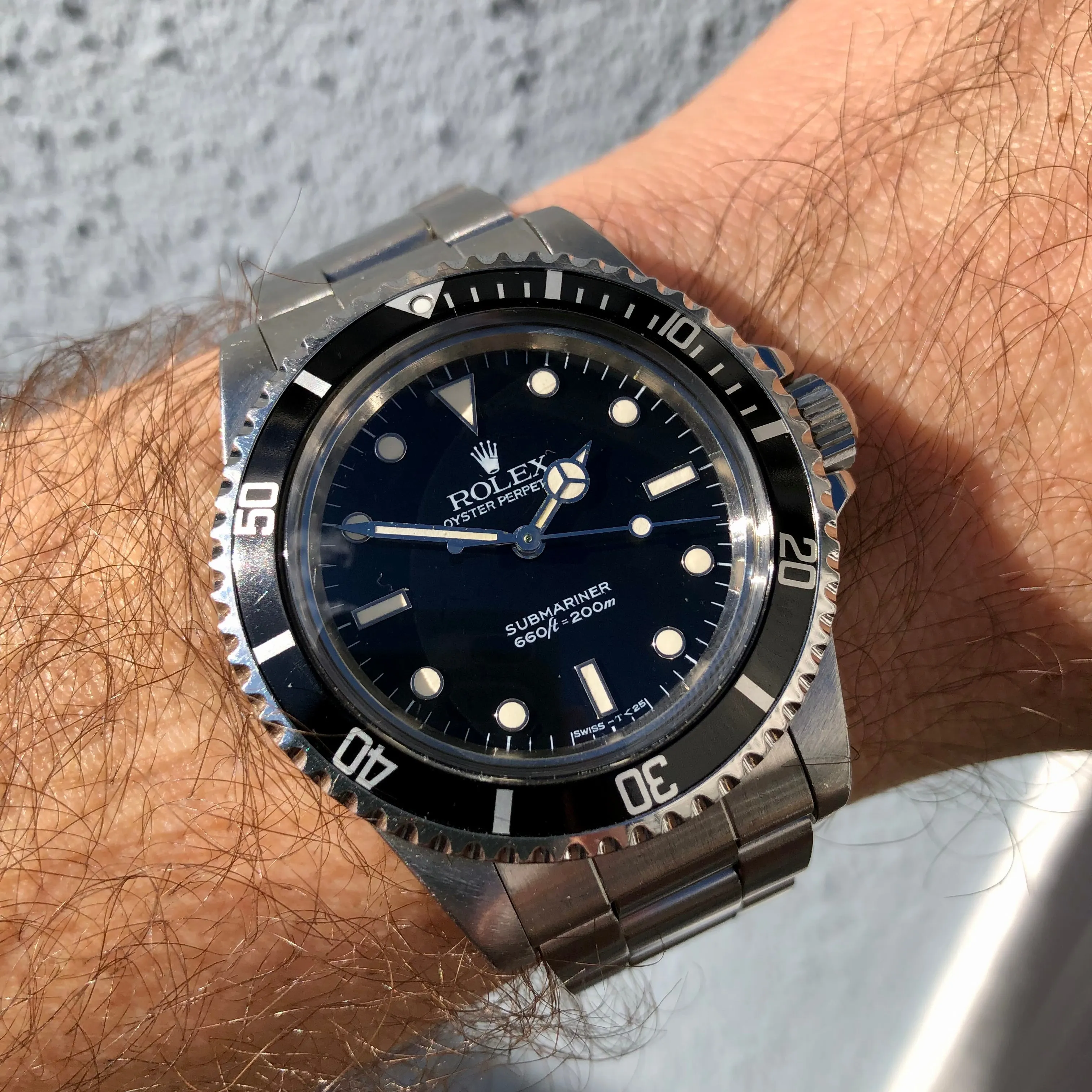 1985 Rolex Submariner 5513 No Date Steel Oyster Wristwatch with Box and Tag