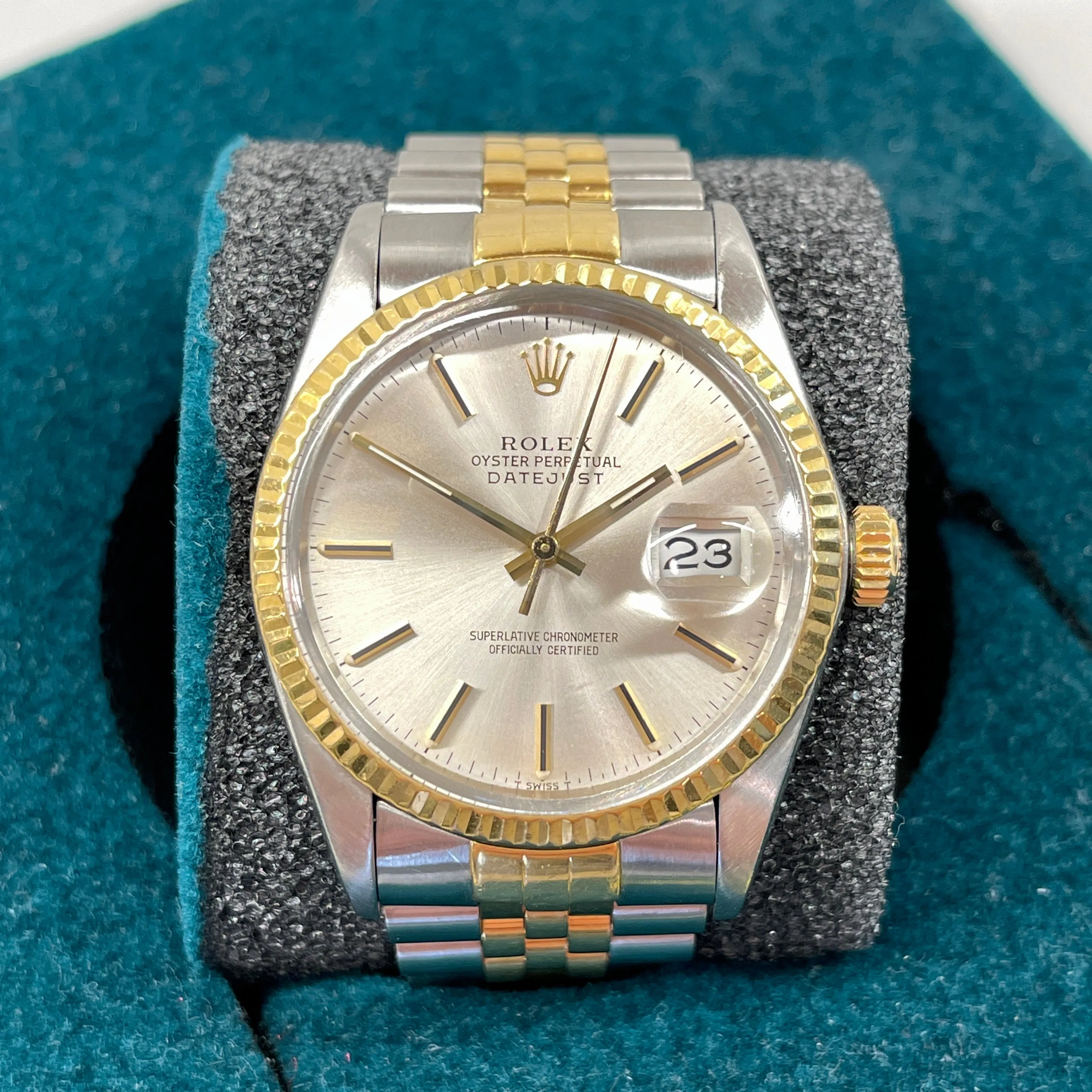1985 Vintage Rolex Datejust 16013 Steel Gold Two Tone Jubilee Cal 3035 Automatic Wristwatch
