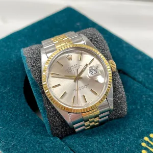 1985 Vintage Rolex Datejust 16013 Steel Gold Two Tone Jubilee Cal 3035 Automatic Wristwatch