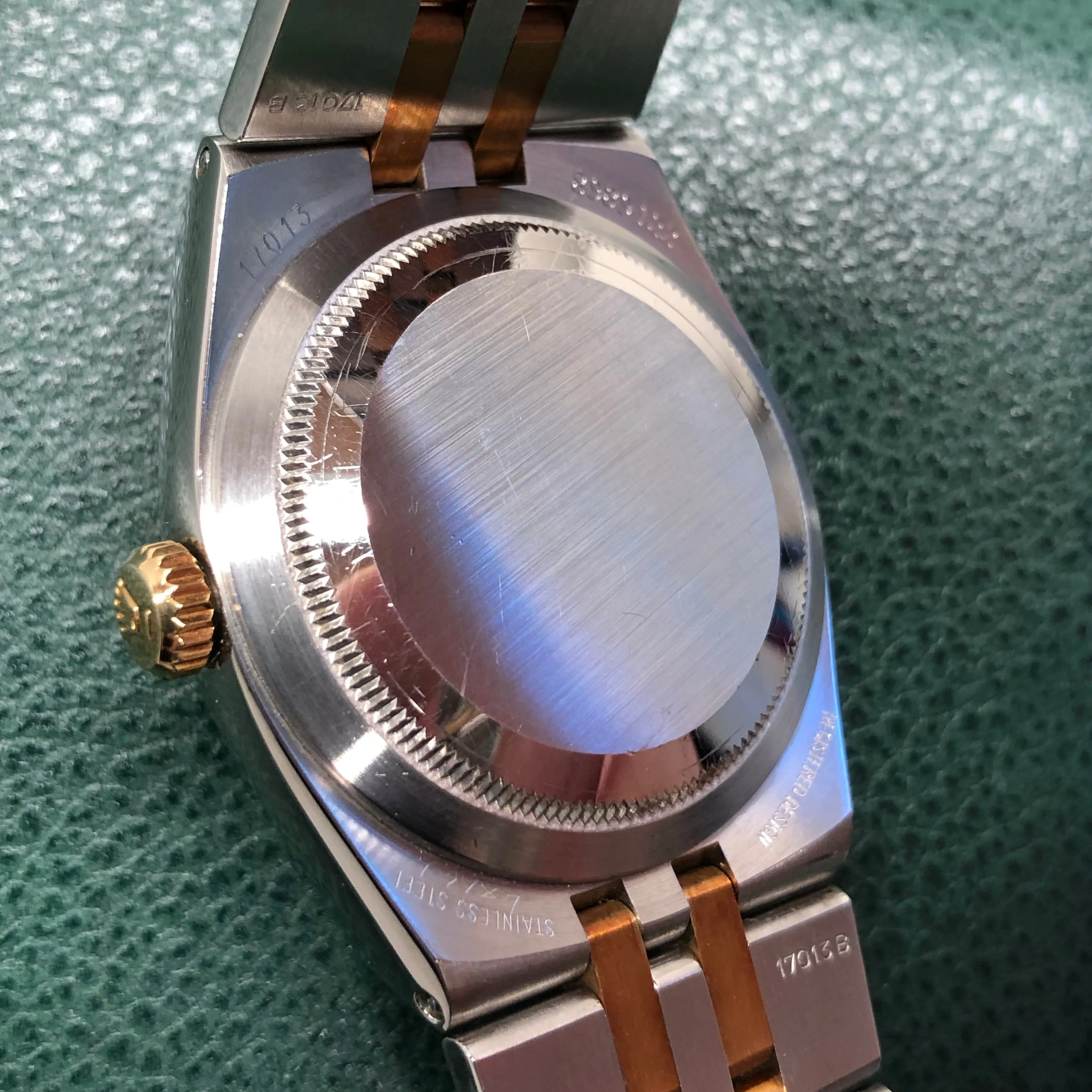 1986 Rolex Datejust Oysterquartz 17013 Two Tone Tiffany & Co. Champagne Dial Wristwatch
