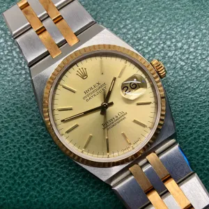 1986 Rolex Datejust Oysterquartz 17013 Two Tone Tiffany & Co. Champagne Dial Wristwatch