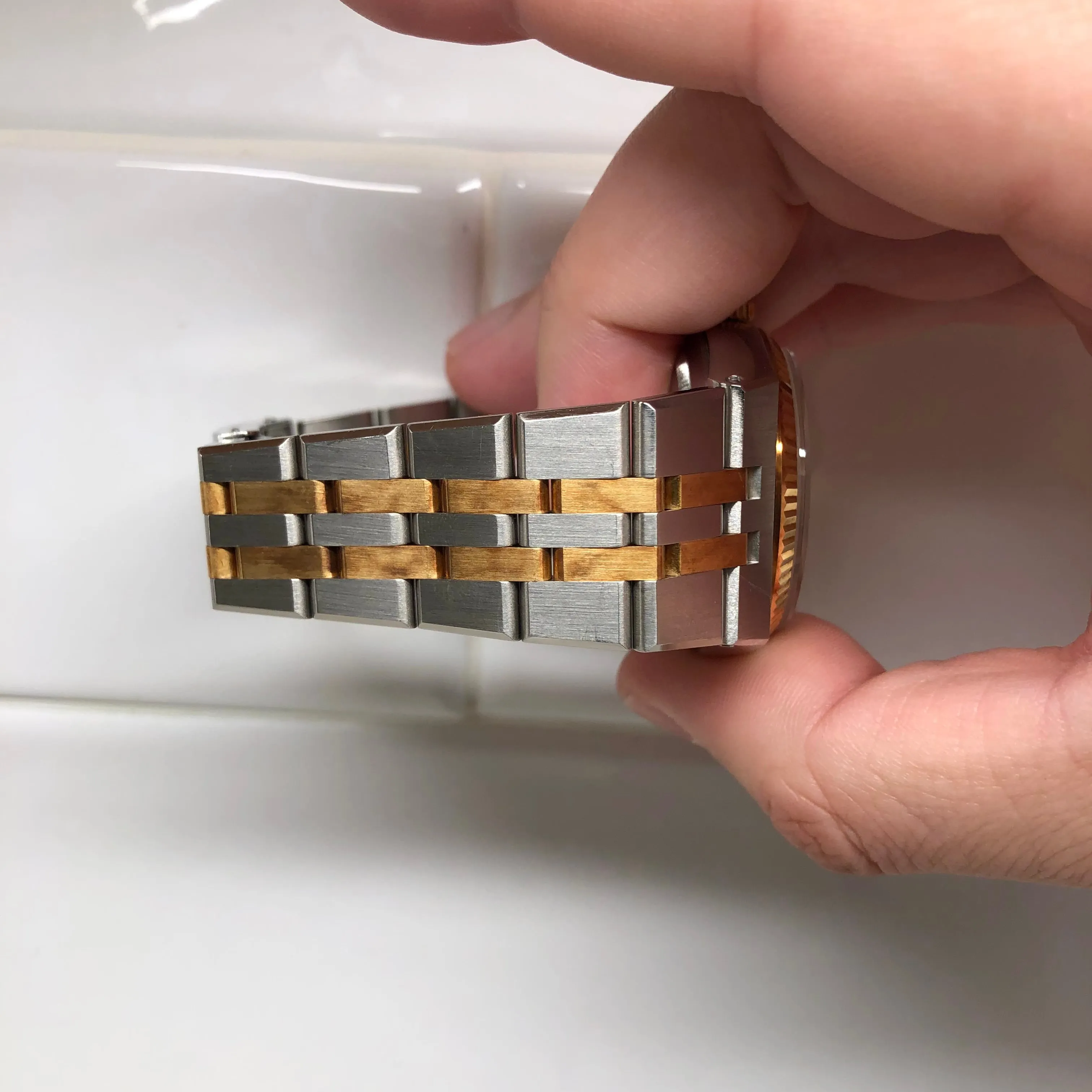 1986 Rolex Datejust Oysterquartz 17013 Two Tone Tiffany & Co. Champagne Dial Wristwatch