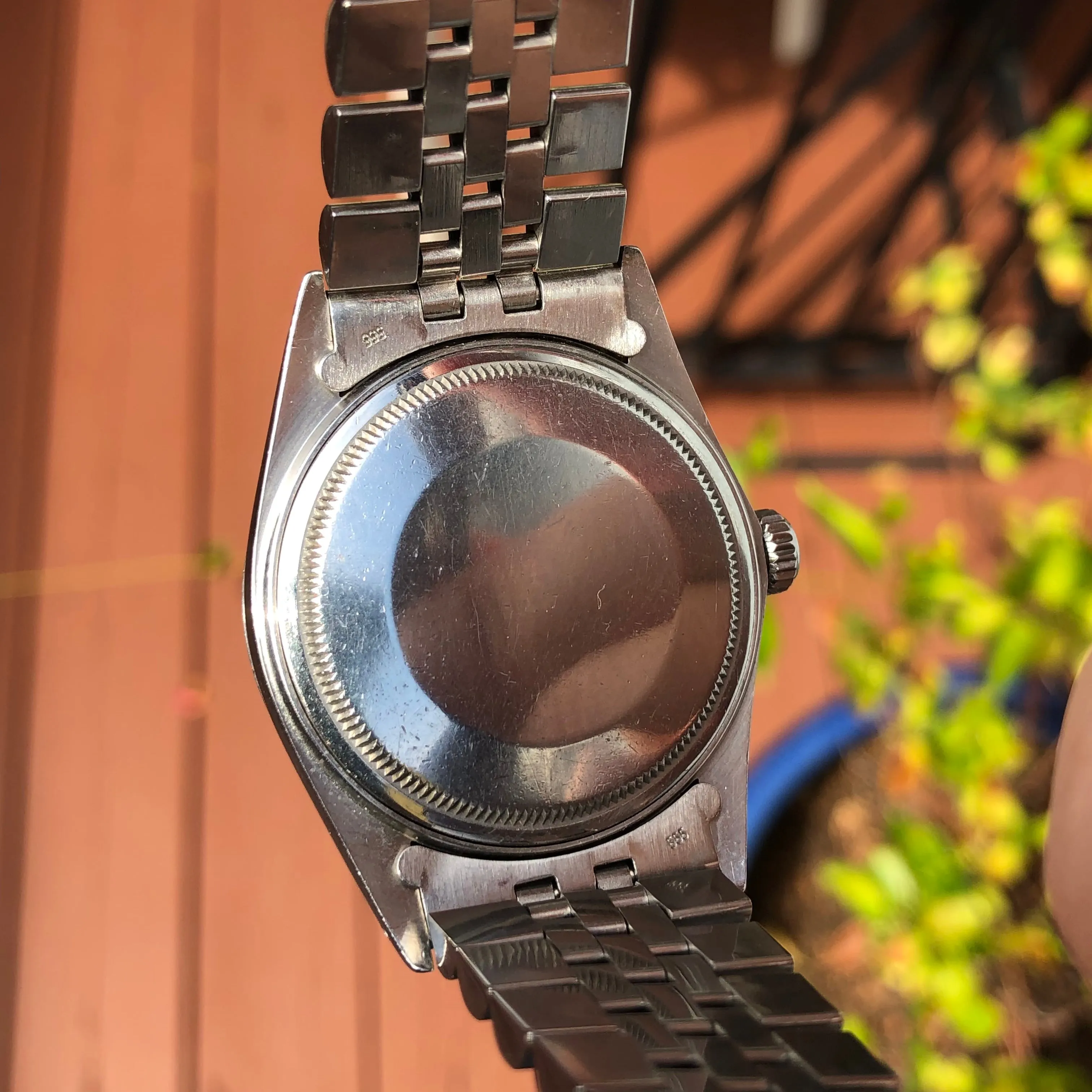 1987 Vintage Rolex Datejust 16030 Steel Tropical Violet Engine Turned Automatic Wristwatch
