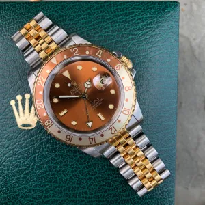 1989 Rolex GMT MASTER II 16713 Two Tone Root Beer Automatic Box Papers