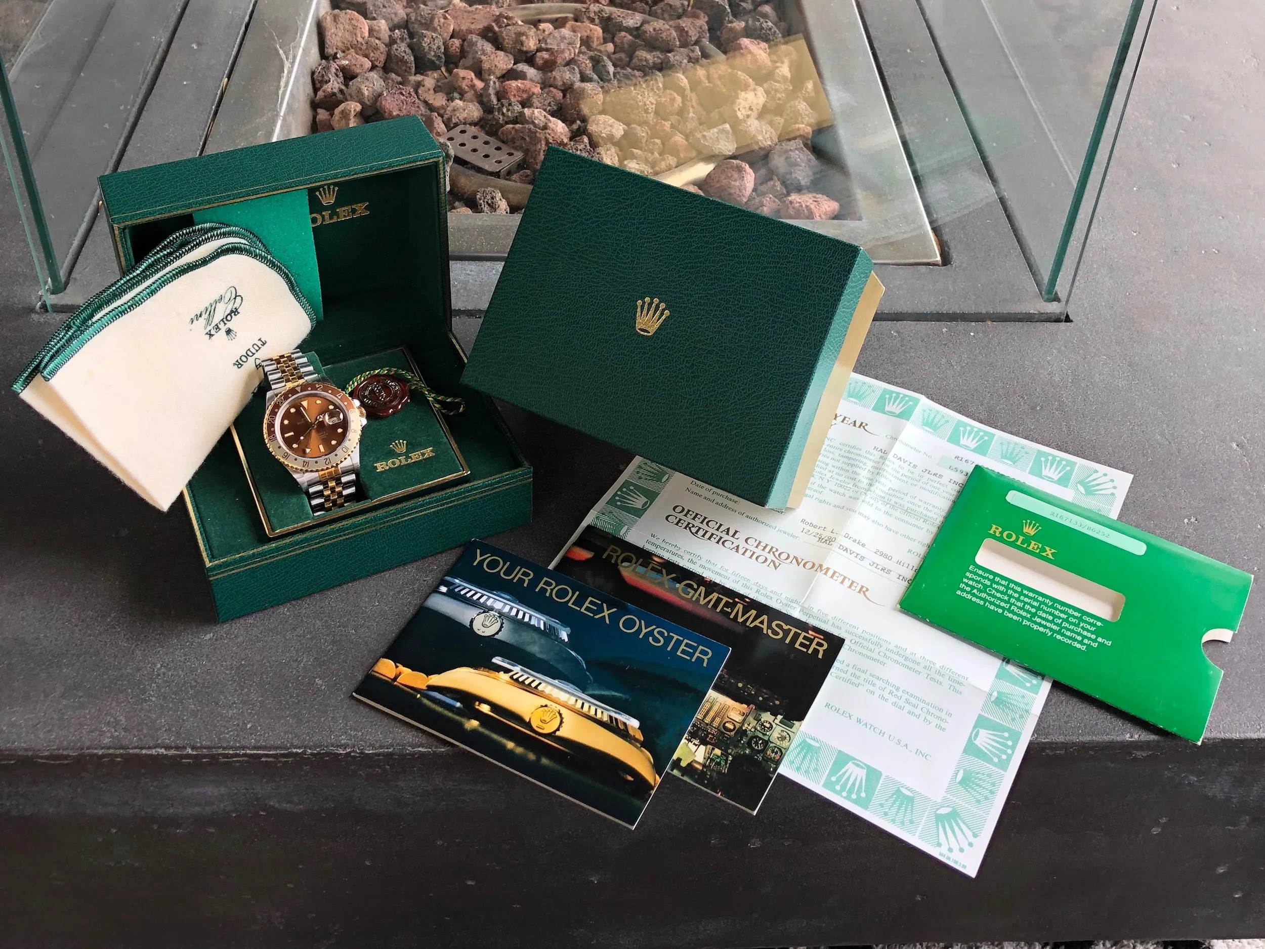 1989 Rolex GMT MASTER II 16713 Two Tone Root Beer Automatic Box Papers