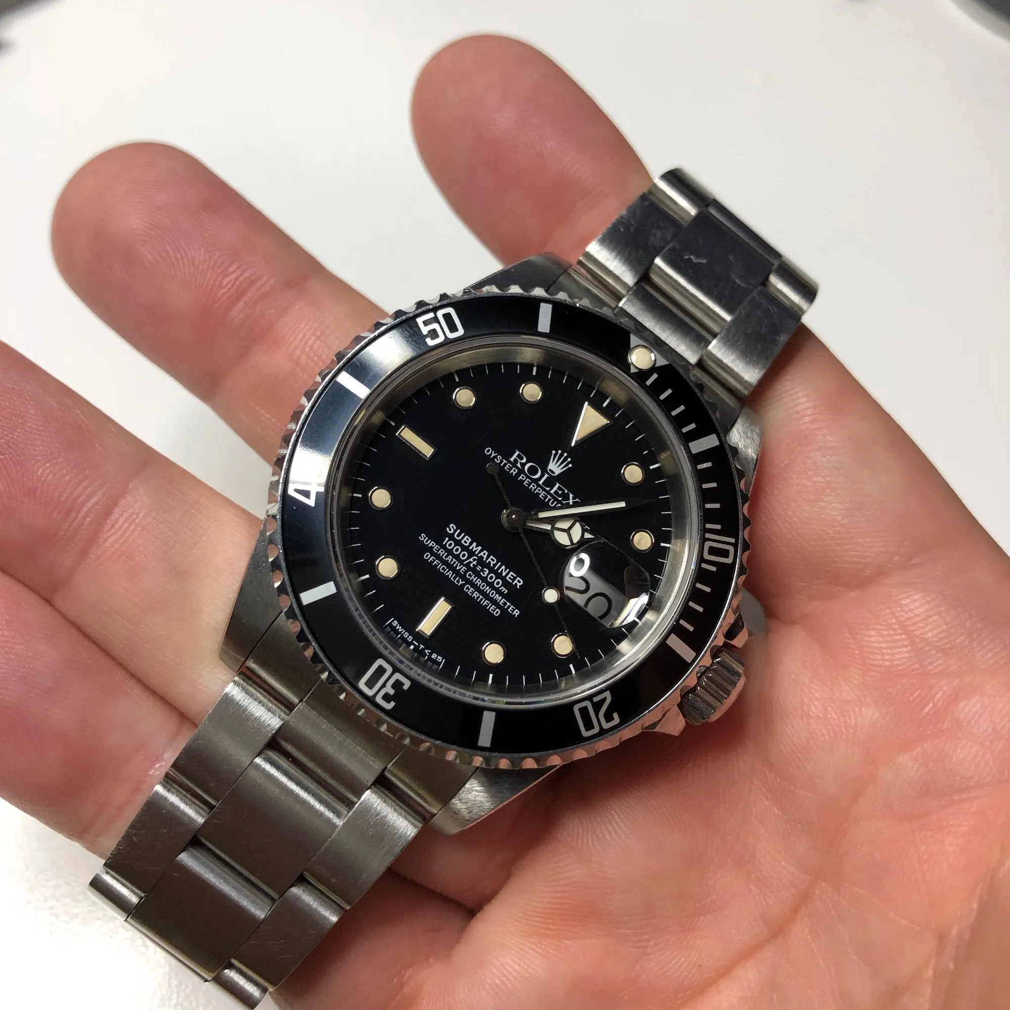 1989 Rolex Submariner Date 16610 Stainless Steel Wristwatch Box Papers Circa Unpolished