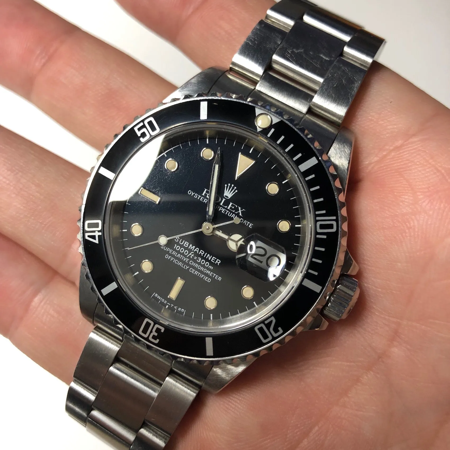 1989 Rolex Submariner Date 16610 Stainless Steel Wristwatch Box Papers Circa Unpolished