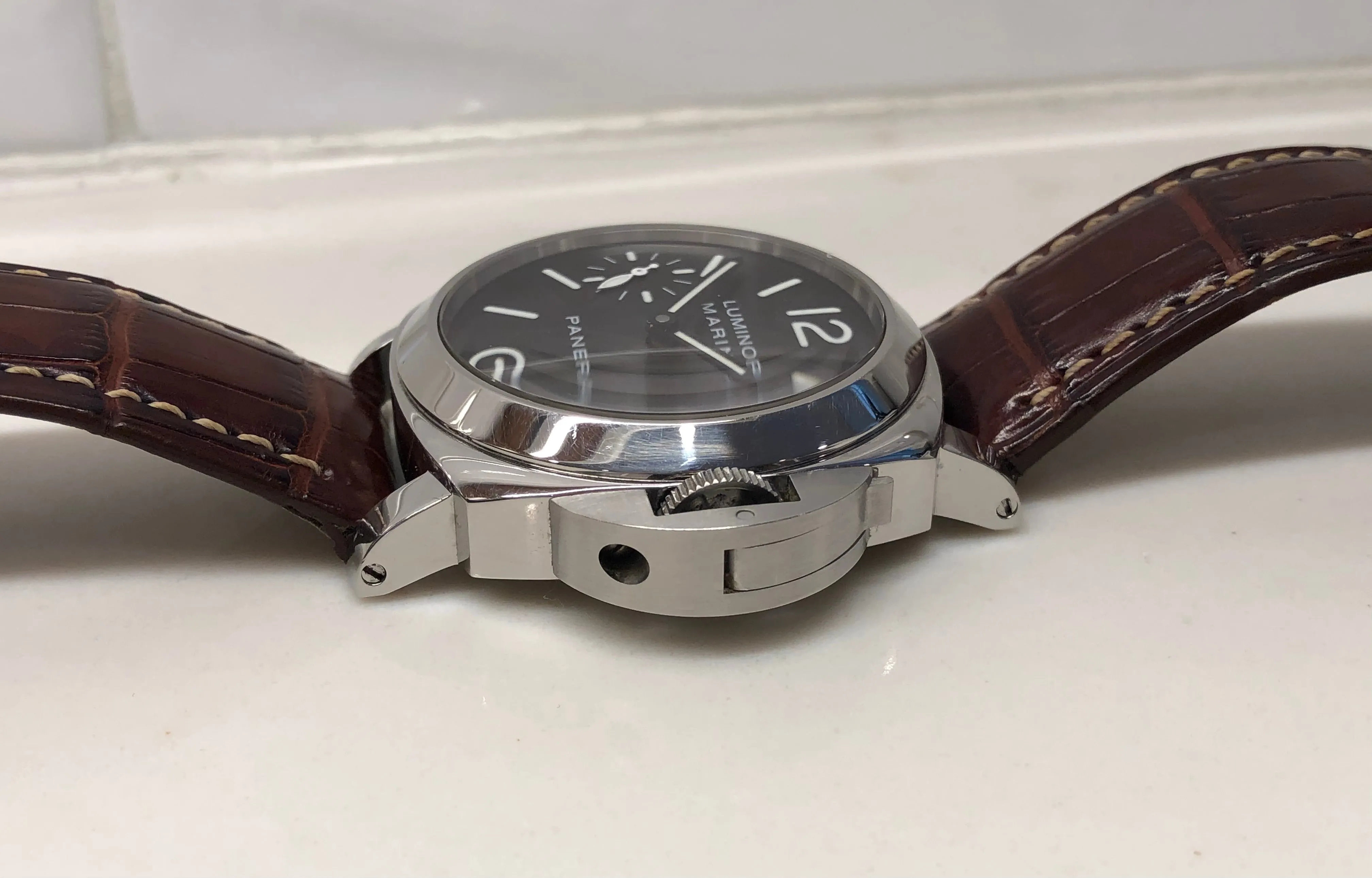 2004 Panerai Luminor Marina PAM 111 Stainless Steel 44mm Wristwatch with Box and Papers