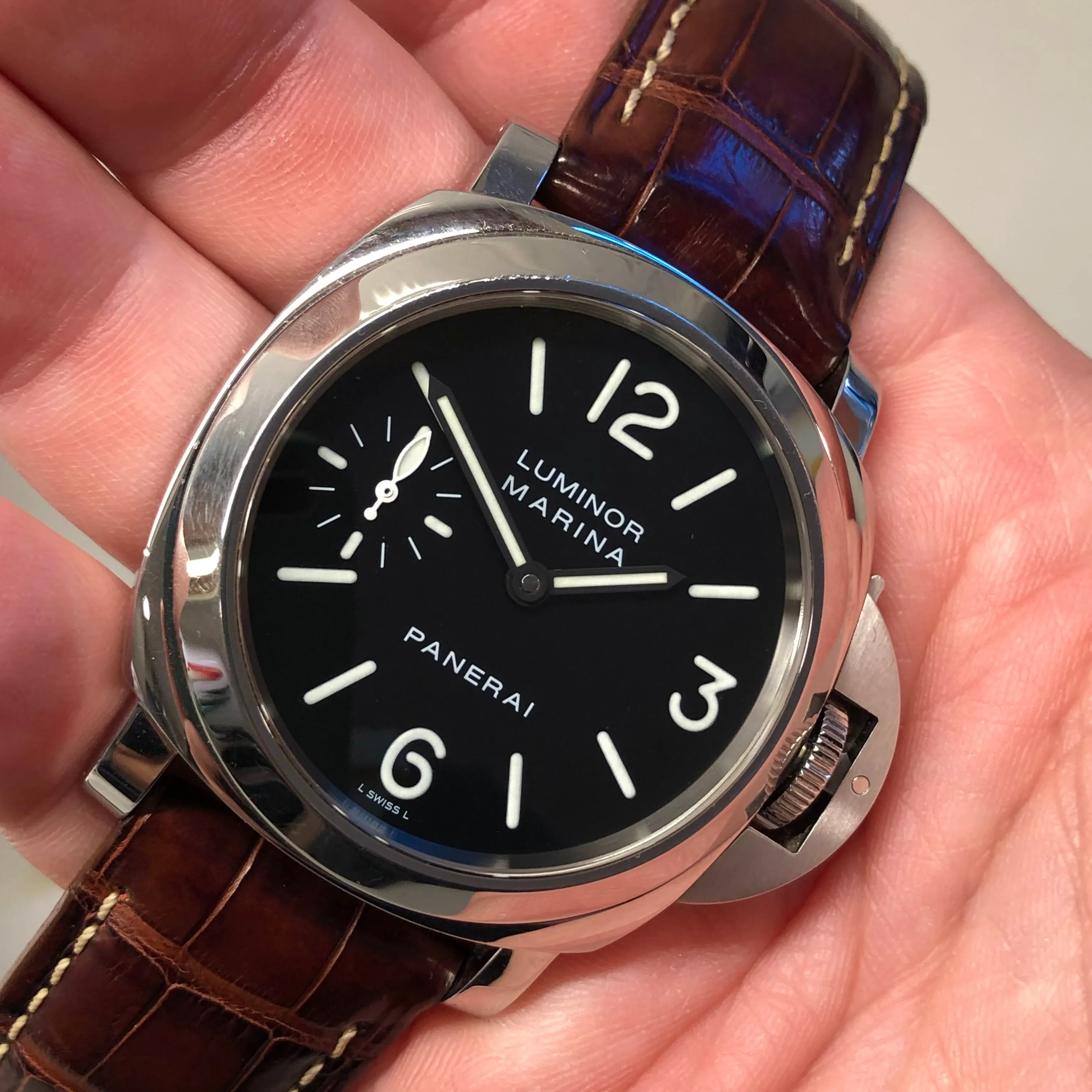 2004 Panerai Luminor Marina PAM 111 Stainless Steel 44mm Wristwatch with Box and Papers