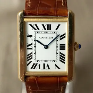 2013 CARTIER TANK SOLO MEN'S LARGE 18K YELLOW GOLD / STEEL BACK