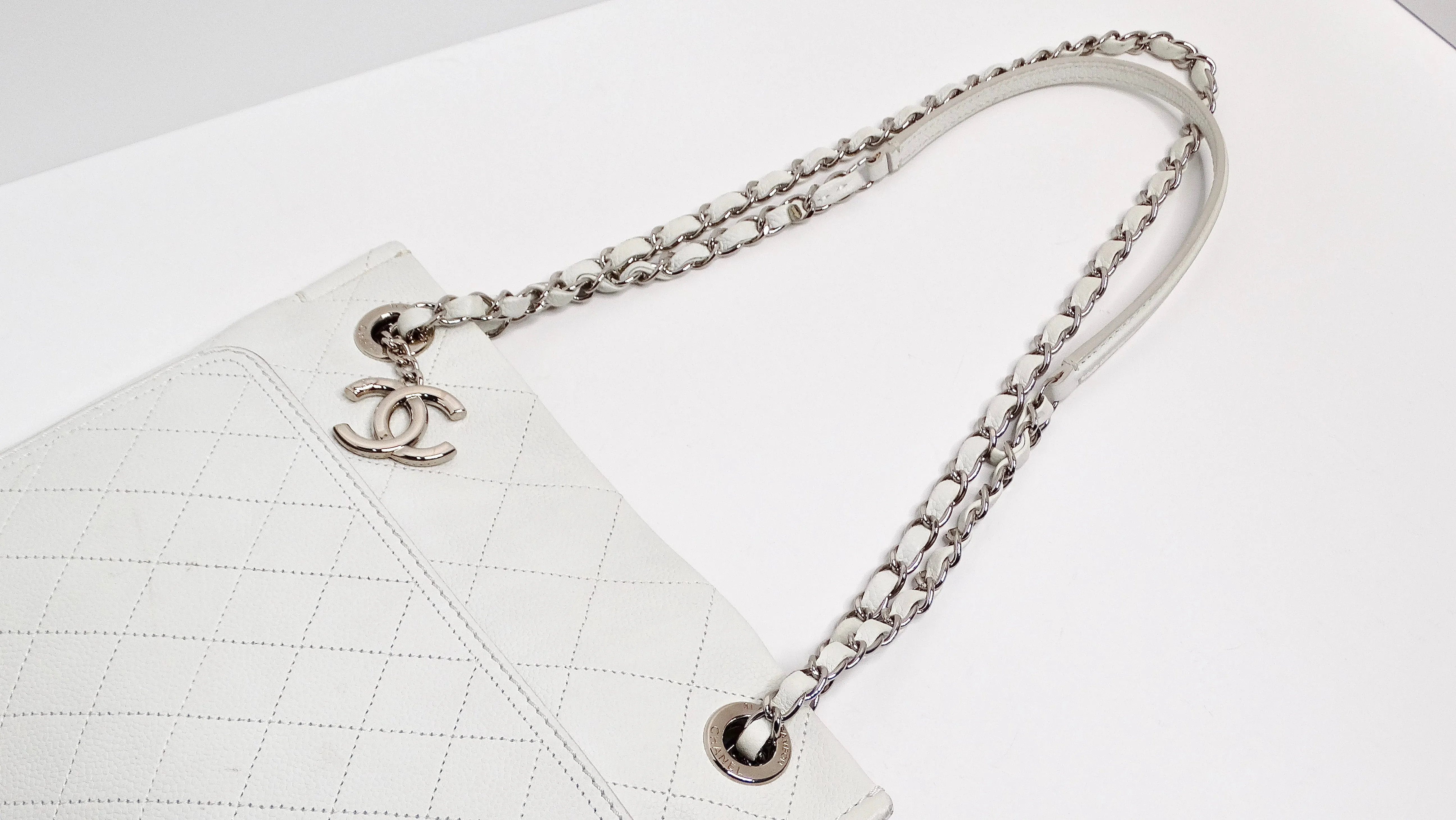 2014 Chanel Small White CC Pocket Tote