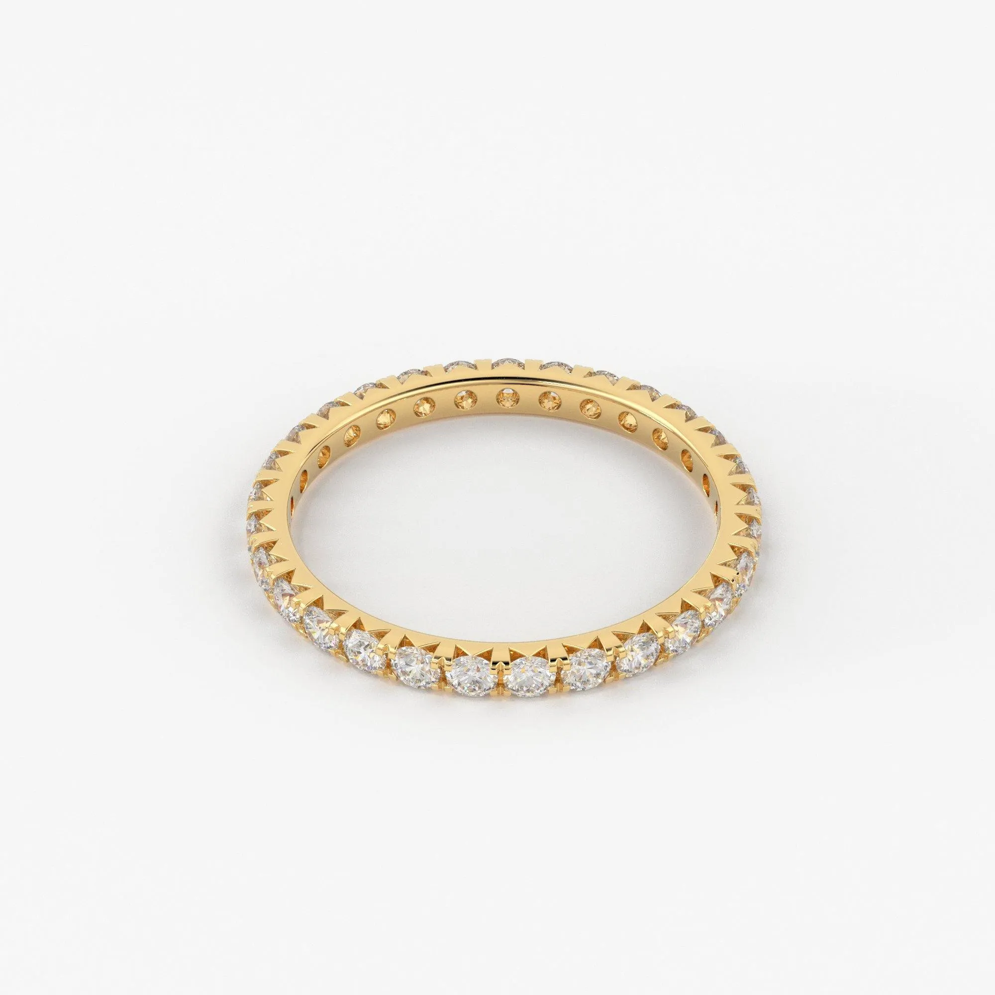 2mm Diamond Wedding Band / Diamond Eternity Ring / Solid Gold  Diamond Wedding Band / Full Eternity French Pave Diamond Band