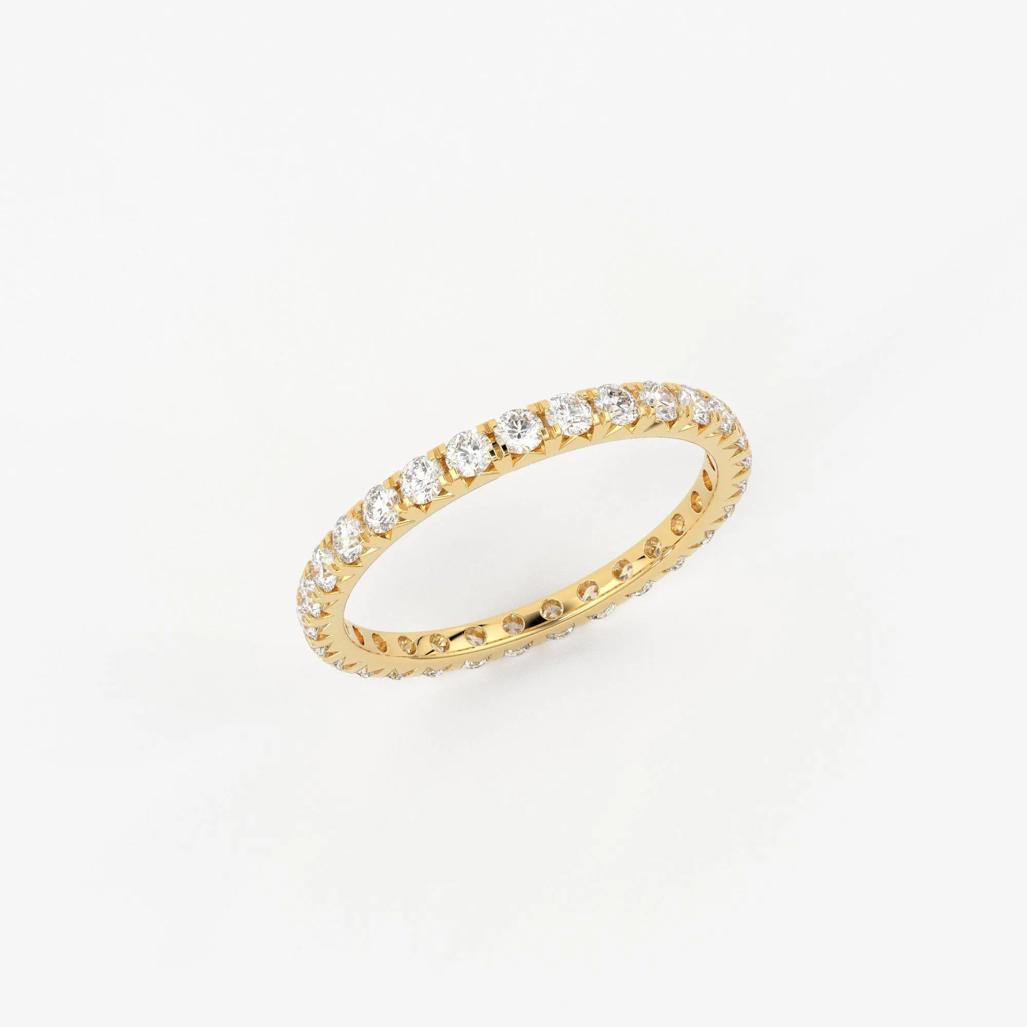 2mm Diamond Wedding Band / Diamond Eternity Ring / Solid Gold  Diamond Wedding Band / Full Eternity French Pave Diamond Band