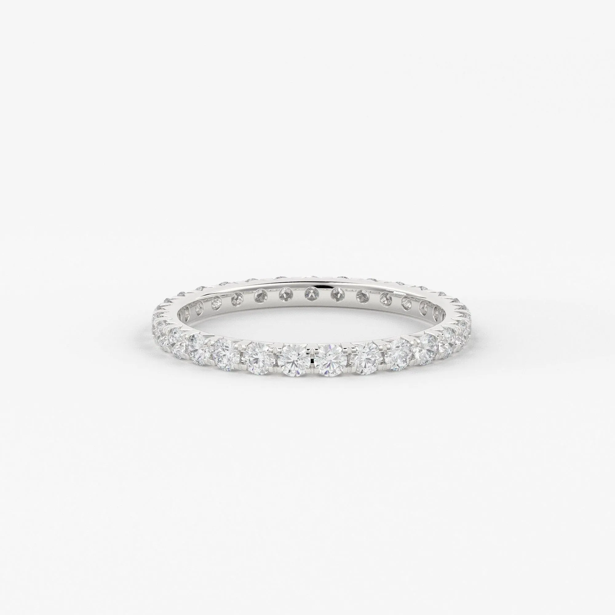 2mm Diamond Wedding Band / Diamond Eternity Ring / Solid Gold  Diamond Wedding Band / Full Eternity French Pave Diamond Band