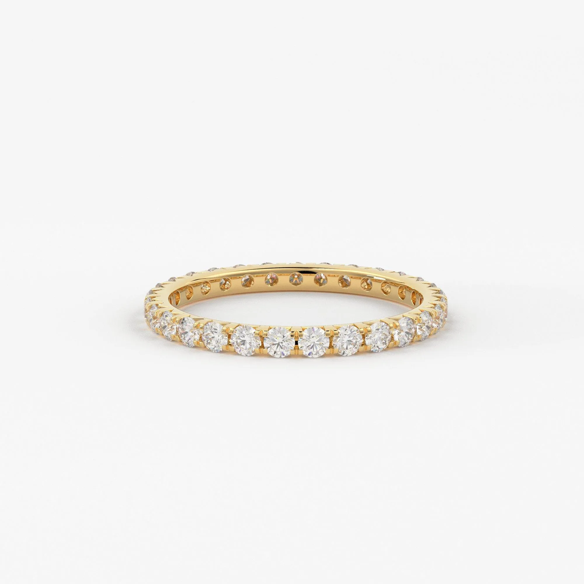 2mm Diamond Wedding Band / Diamond Eternity Ring / Solid Gold  Diamond Wedding Band / Full Eternity French Pave Diamond Band