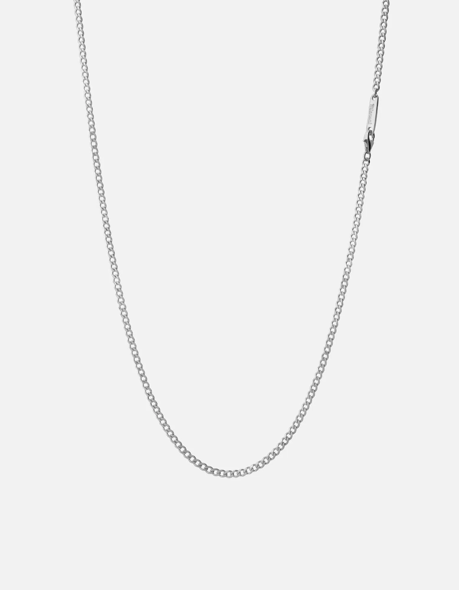 3mm Cuban Chain Necklace, Sterling Silver