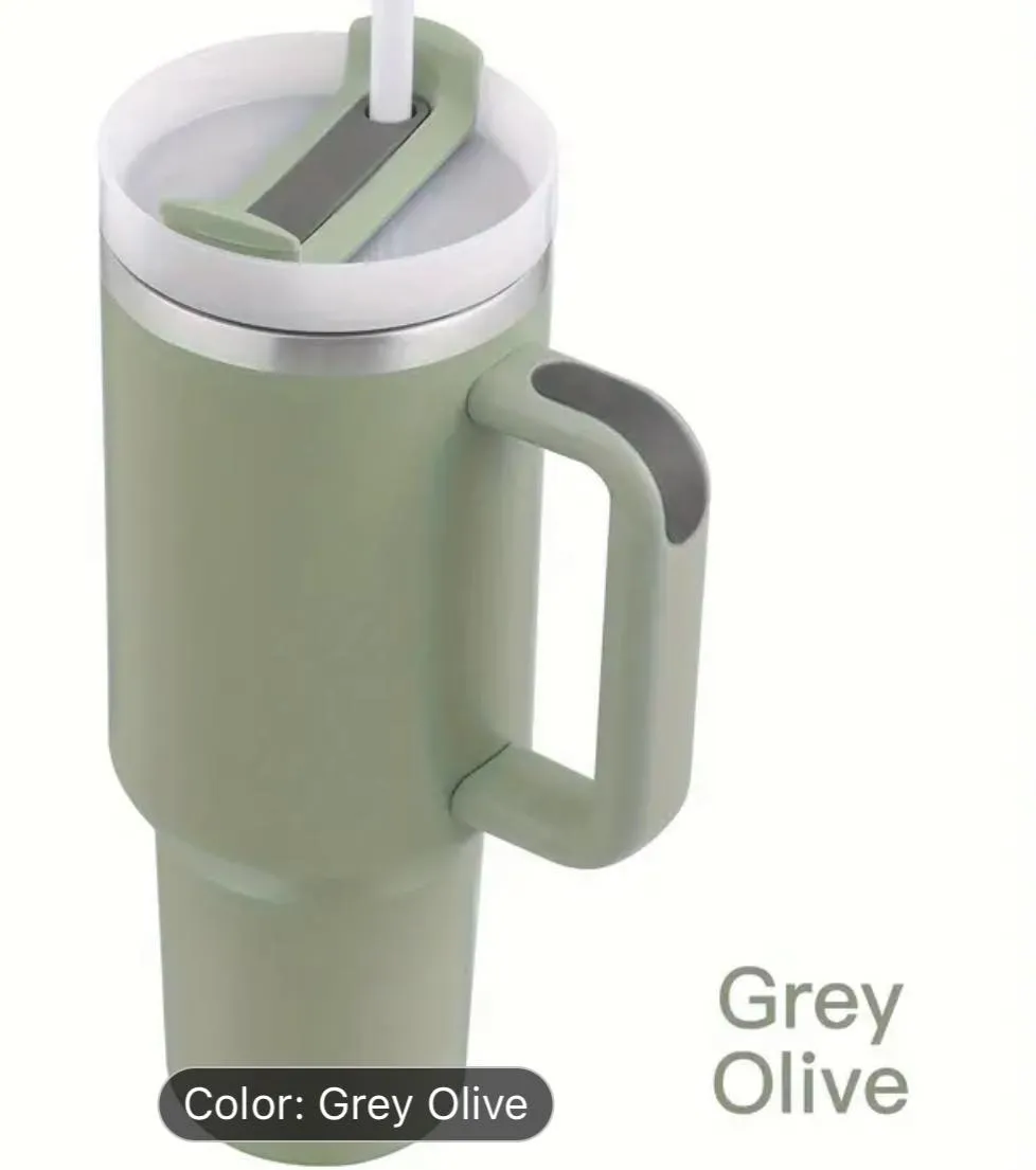40 Ounce Stainless Tumbler with Handle - French Bulldog