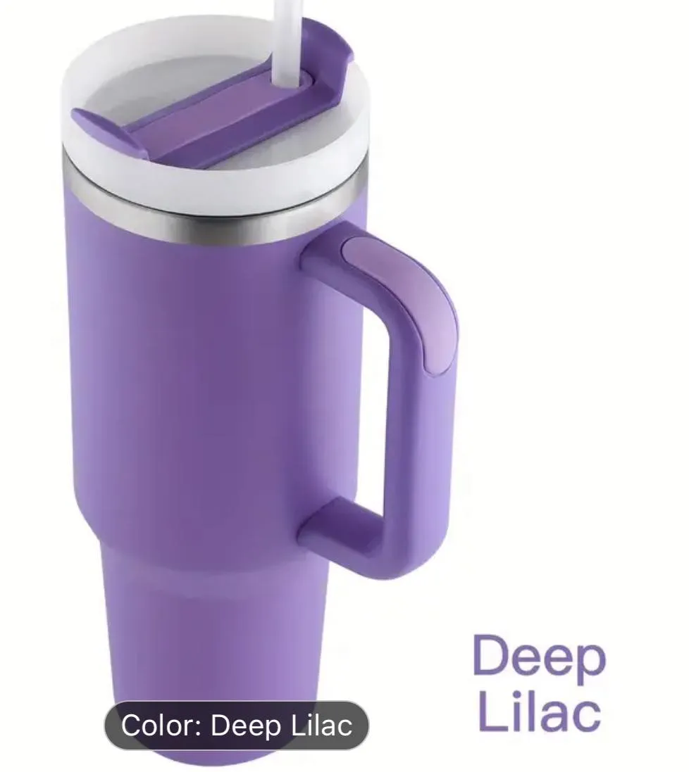40 Ounce Stainless Tumbler with Handle - French Bulldog