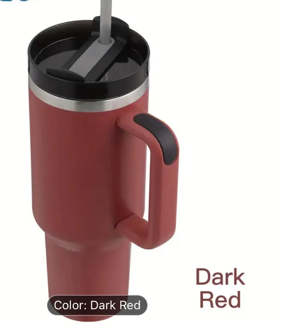 40 Ounce Stainless Tumbler with Handle - French Bulldog
