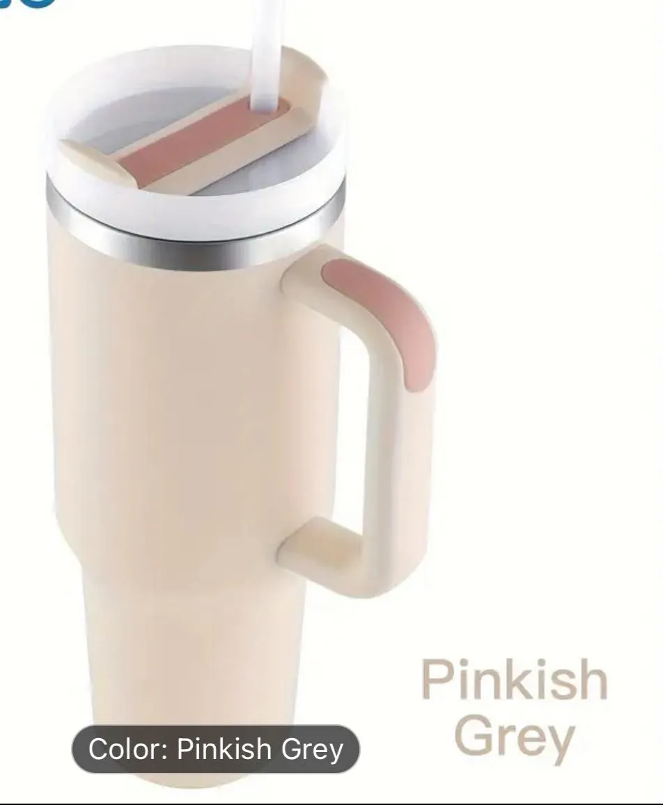 40 Ounce Stainless Tumbler with Handle - French Bulldog