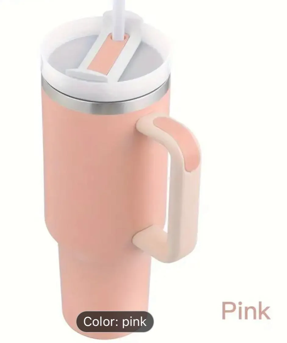 40 Ounce Stainless Tumbler with Handle - French Bulldog