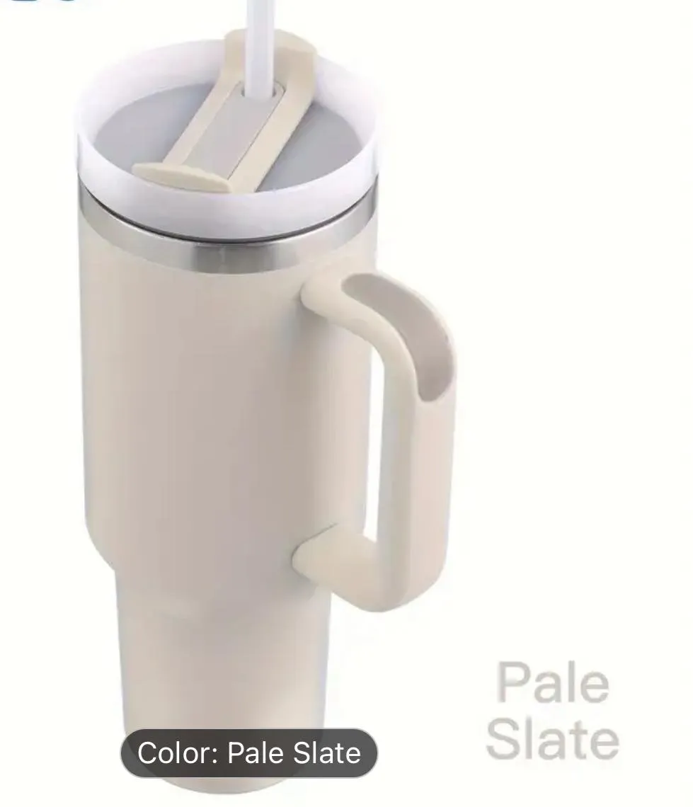 40 Ounce Stainless Tumbler with Handle - French Bulldog