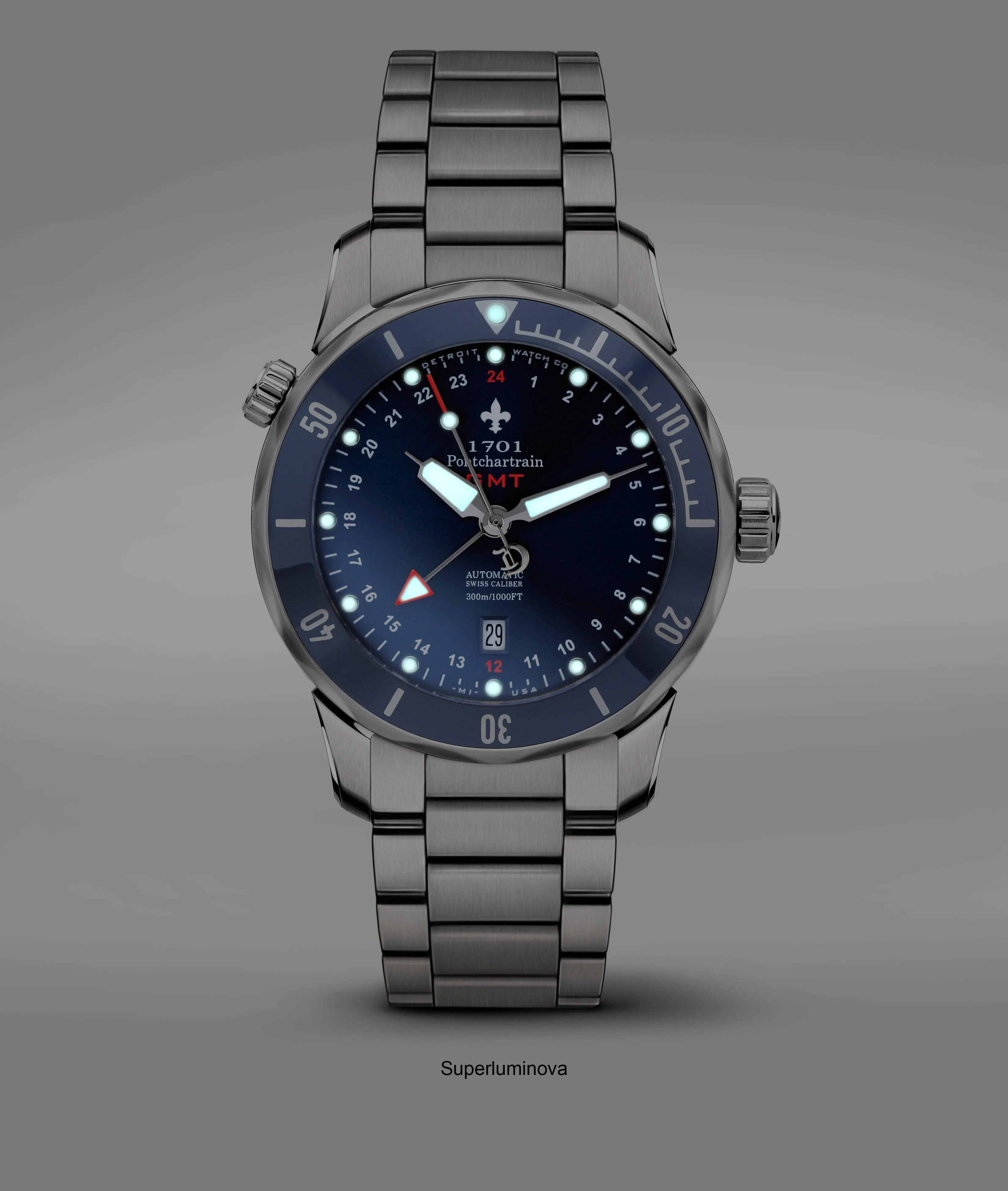 43mm 1701 Pontchartrain® Great Lakes Edition GMT Diver