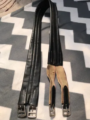 53” black leather girth FREE POSTAGE