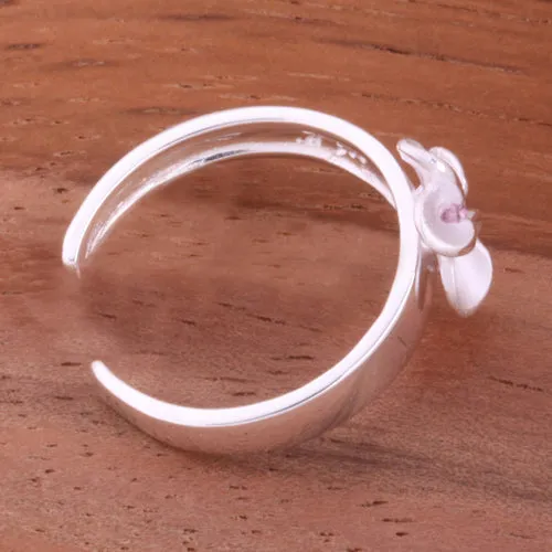 8mm Plumeria with Pink CZ Toe Ring