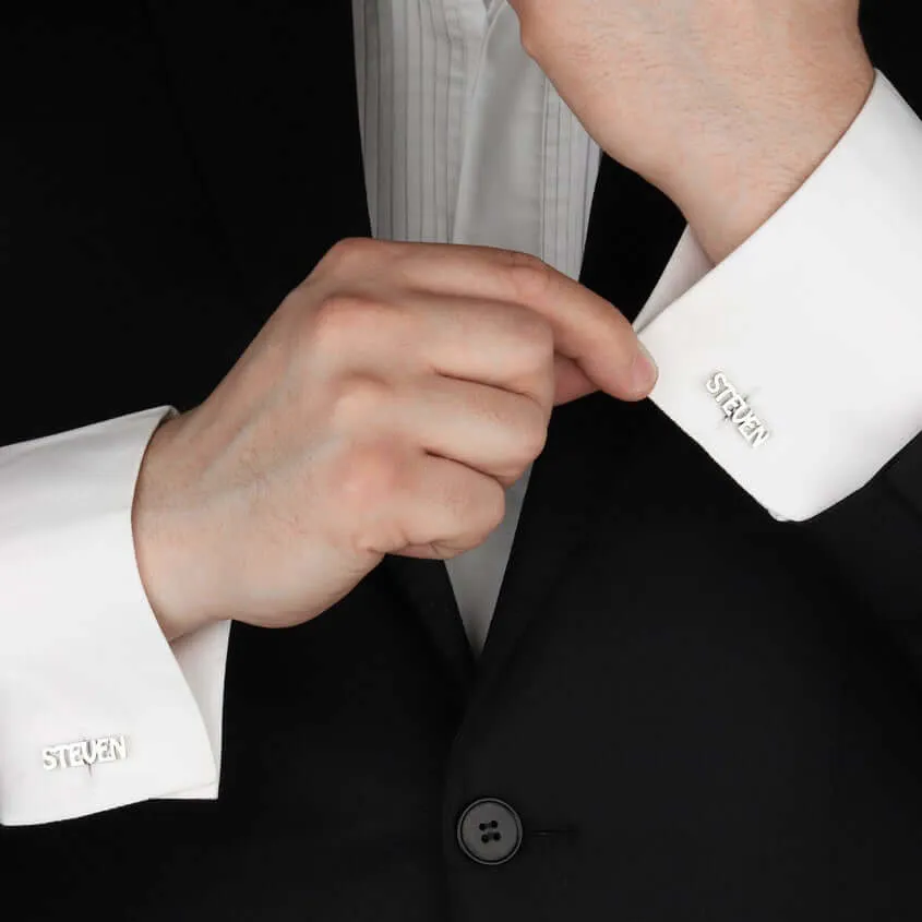 925 Silver Personalized Cufflinks Groomsman Wedding Gift