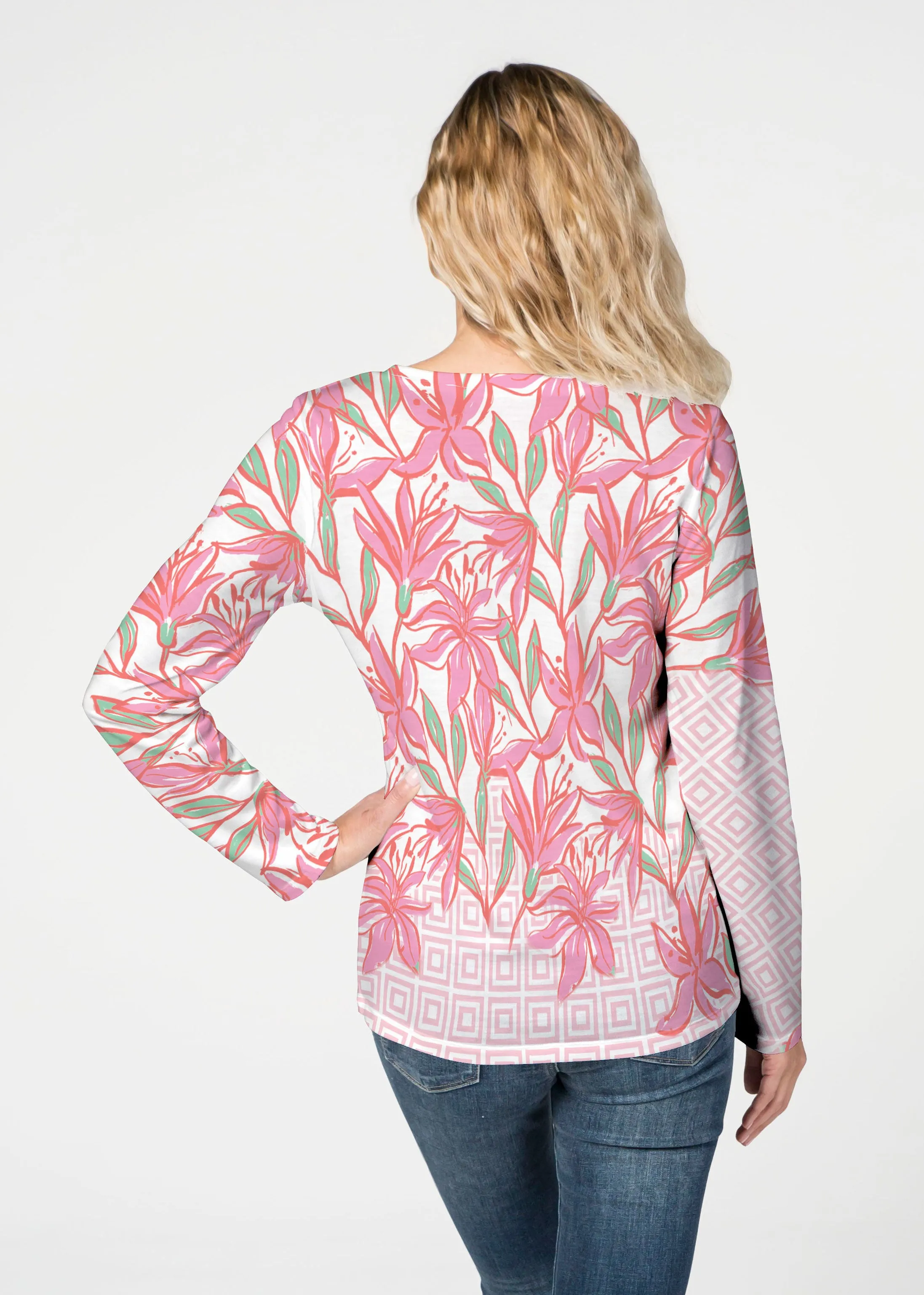 A lot of Lillies (8088) ~ French Terry V-neck Top