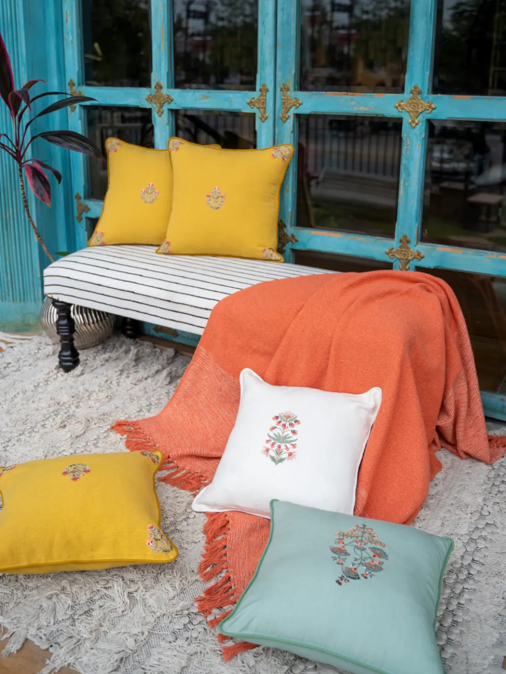 Aarti Sethia Studio  I   blush-bagh-cushion-cover-cotton