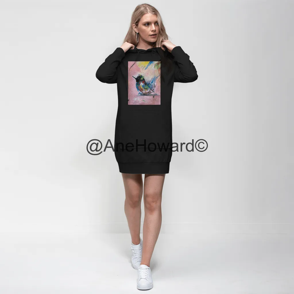Abstract Bird Premium Cotton Hoodie Dress