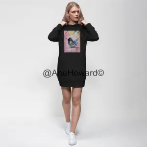 Abstract Bird Premium Cotton Hoodie Dress