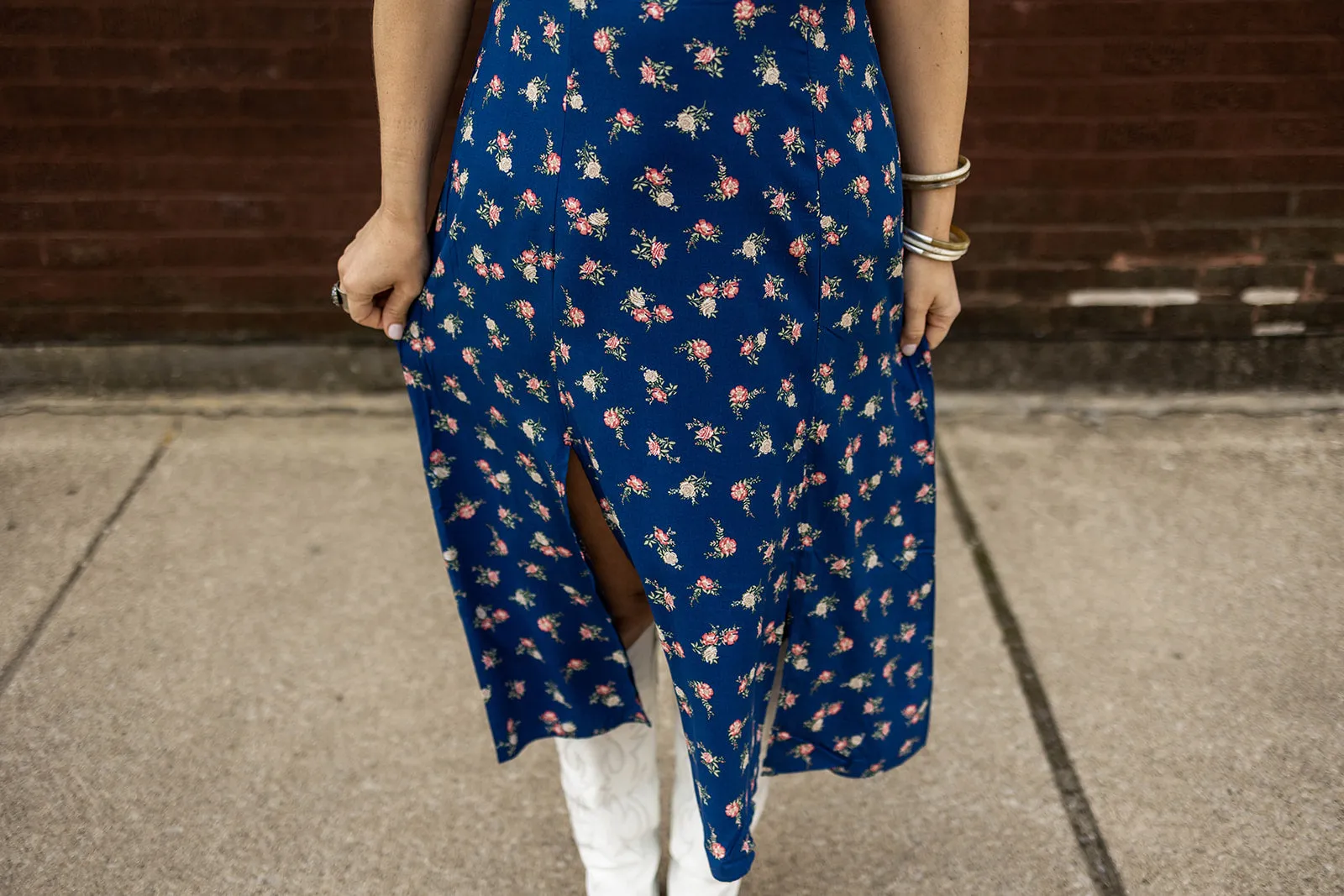 adrienne dress in blue floral