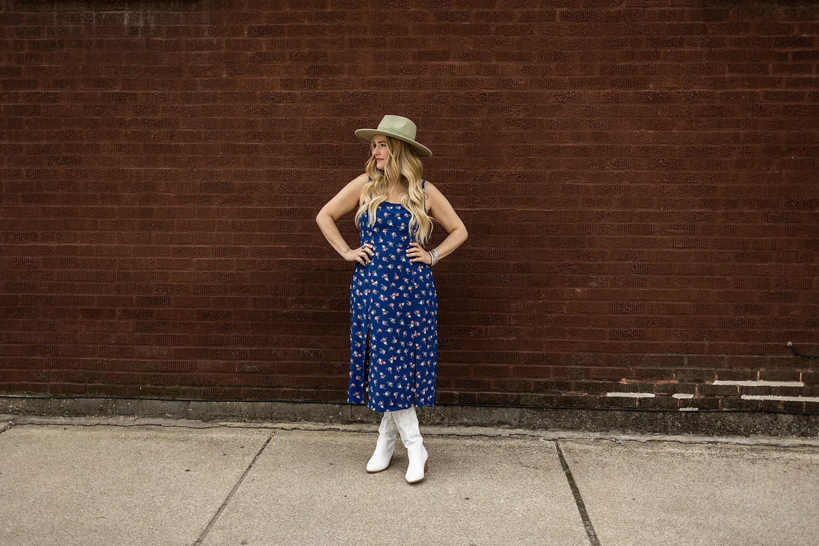 adrienne dress in blue floral