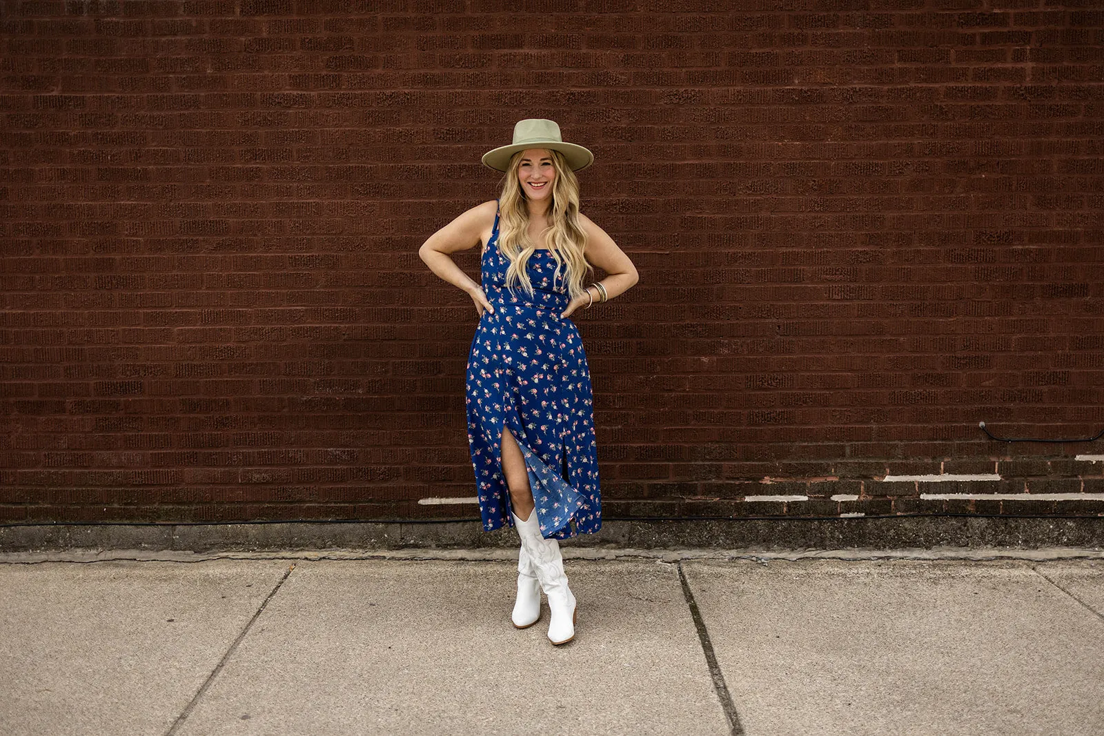 adrienne dress in blue floral