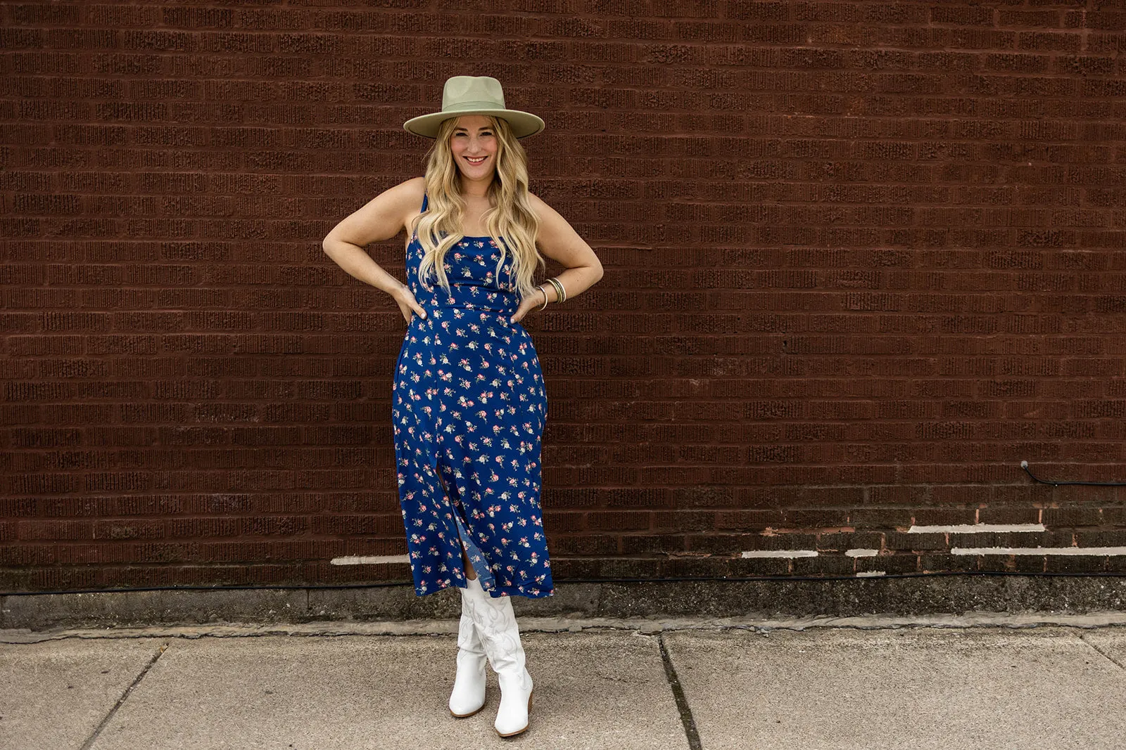 adrienne dress in blue floral