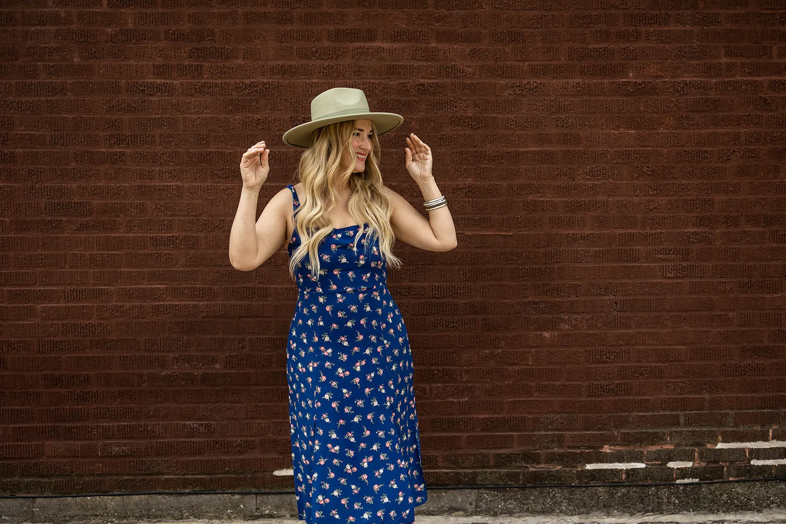 adrienne dress in blue floral