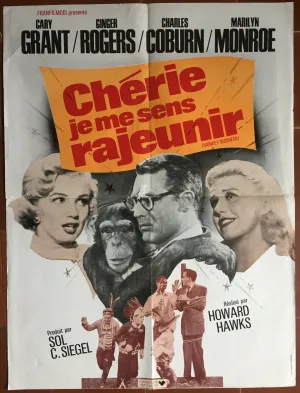 Affiche CHERIE JE ME SENS RAJEUNIR Monkey Business MARILYN MONROE 60x80cm *