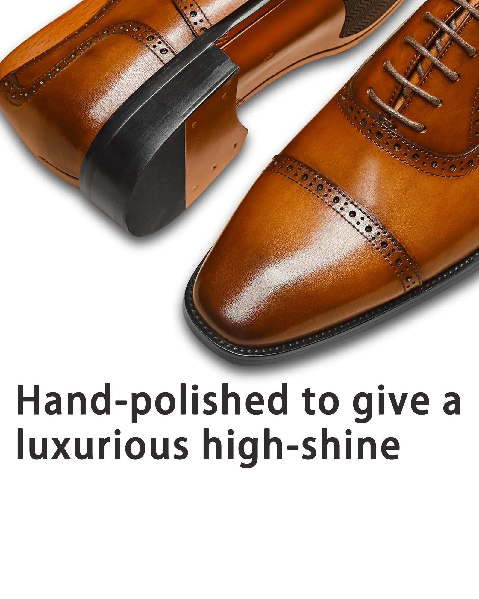 ALIPASINM Mens Oxford Leather Formal Dress Shoes Brown 9