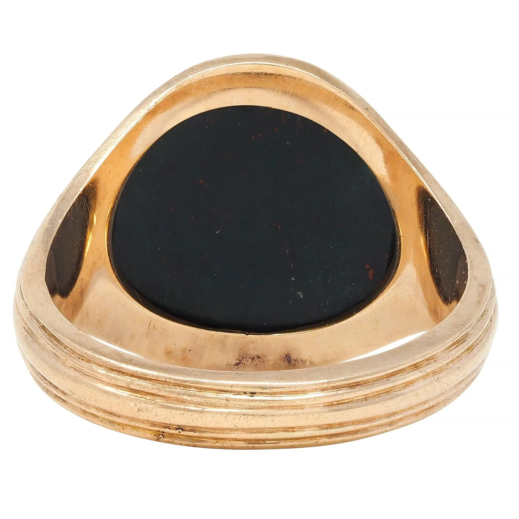Allsop Bros. Early Art Deco Bloodstone 14 Karat Yellow Gold Antique Unisex Signet Ring